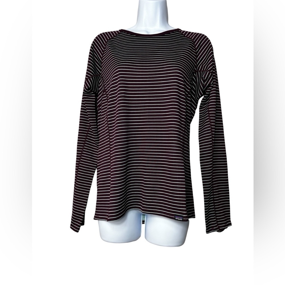 Patagonia Women's Capilene Midweight Baselayer Crewneck Shirt Size Medium Stripe